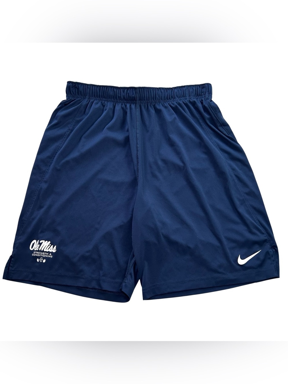 Nike Ole Miss Rebels TEAM ISSUED Men’s Strength & Conditioning Gym Shorts Blue L